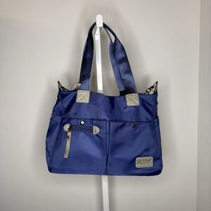 Balizuoan Purse Mommy Bag Blue  Nylon Pockets Adjustable Strap New In Bag